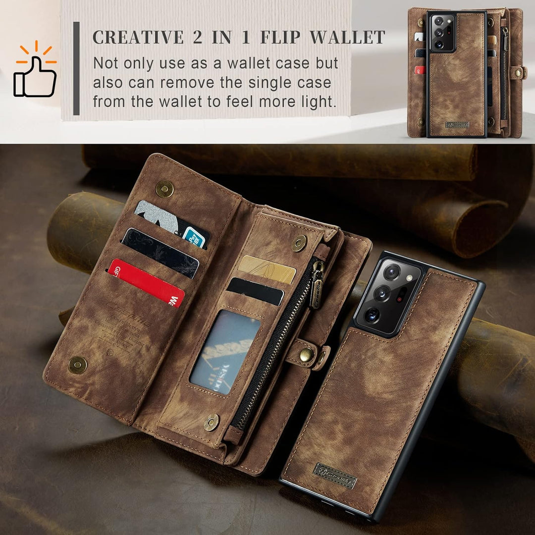 UFinetech Abnehmbar Magnetische Samsung Galaxy Note 20 Ultra Hülle Tasche Case Stylish Luxus TPU Led