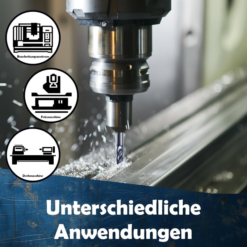 AM-Zerspanungstechnik VHM Schaftfräser | Hochwertiger VHM-Fräser | TiAlN HPC | In Grössen Ø1-20mm er
