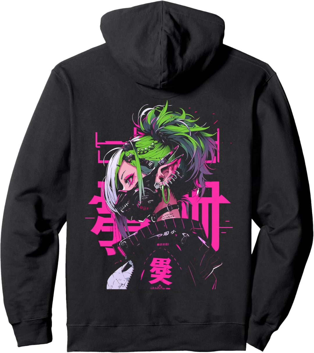 Anime Manga Cyberpunk Aesthetic Techwear Harajuku Pullover Hoodie