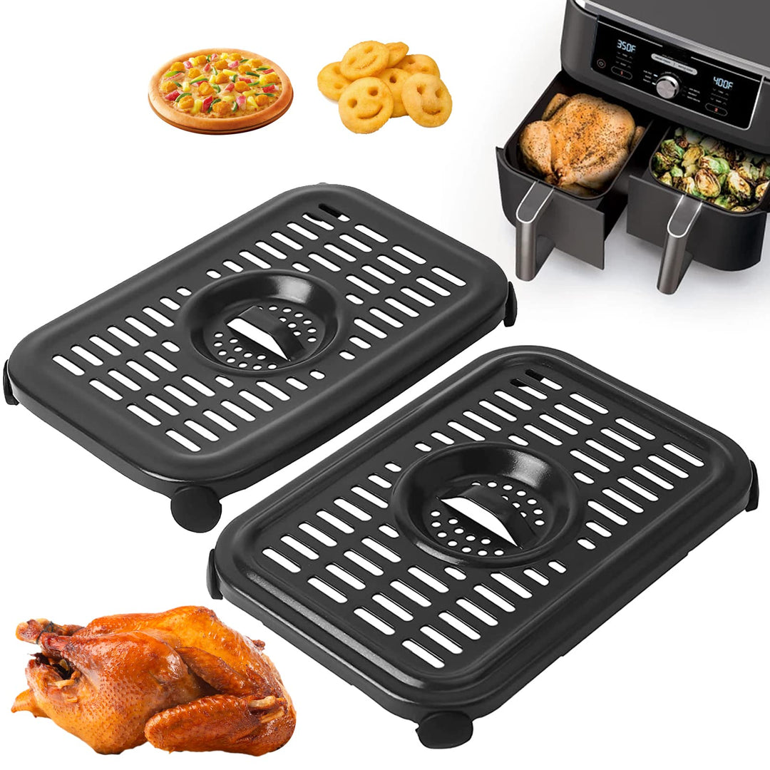 Air Fryer Grillpfanne für Ninja Air Fritteusen, 2 Packungen Ersatz Air Fryer Crisper Plate Grillplat