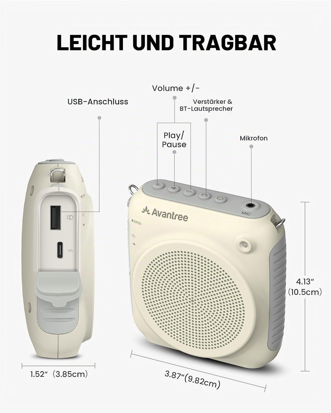 Avantree VoxAmp Lite – Kabelloser Sprachverstärker für Lehrer und Klassenzimmer, Sprechen während de
