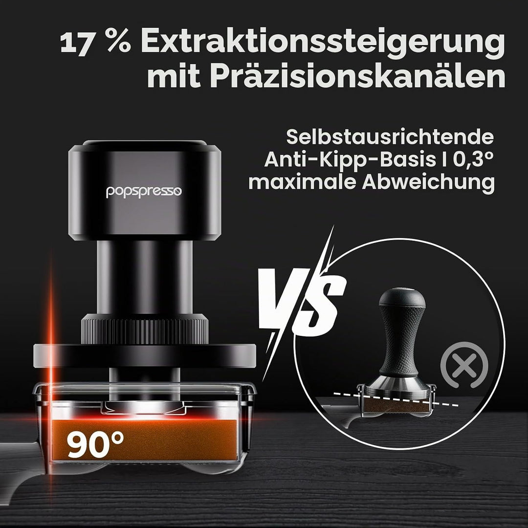 53,3mm Espresso-Tamper, Impact Design Kaffeetamper mit akustischem Feedback, 3-fach federbelasteter