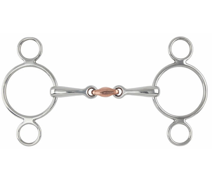 Shires Two Ring Copper Lozenge Gag Bit S/Stahl 5.5", S/Stahl 5.5"