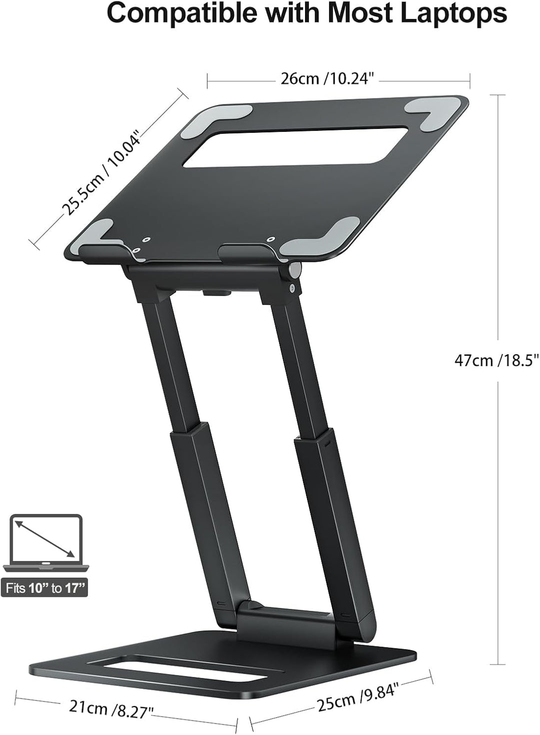 tounee Laptopständer für den Schreibtisch, höhenverstellbar, Teleskop-Computerständer mit ausziehbar