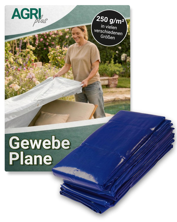 AGRI plus Gewebeplane mit Ösen I 8 x 12 m I Verschiedene Grössen I 250 g/m² Folienstärke I Stabile &amp;