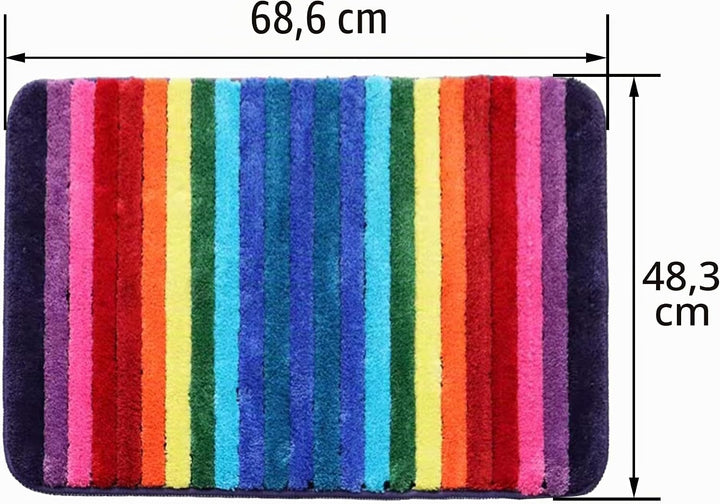 NIENLCIP Regenbogen-Badematte, Bunte Badezimmerteppiche, superweich und saugfähig, Mikrofaser-Plüsch