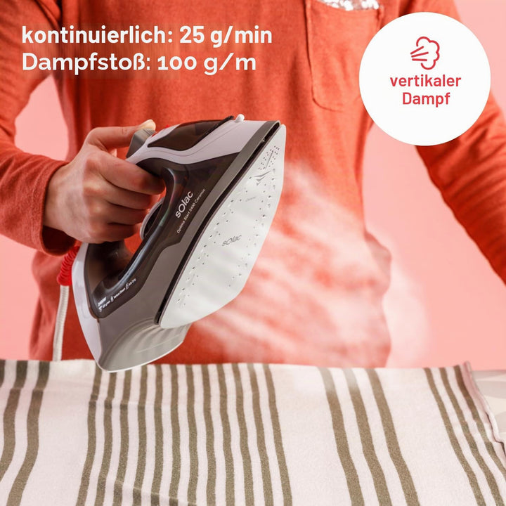 Solac - Dampfbügeleisen Optima Start 2200W | Dampfausstoss 100 g/min | Dampf 25 g/min | Spray-Funkti