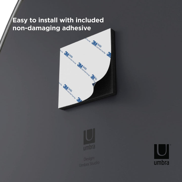 Umbra Hubba Pebble Wandspiegel Set, Moderne Design Spiegel mit Organischer Form, 3er-Set, Titan Tita