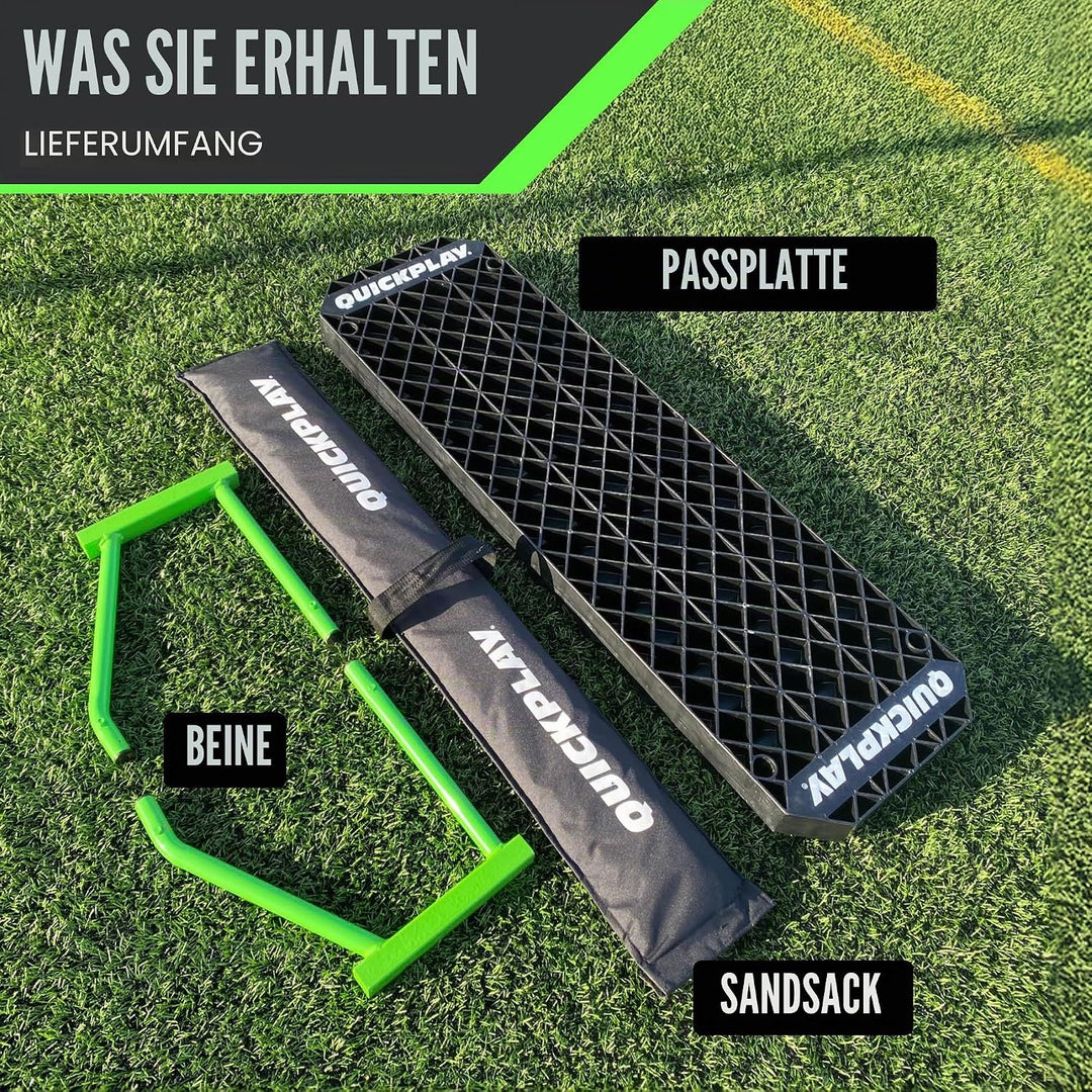 QUICKPLAY Replay Station Fussball-Rückprallbrett – Tragbarer Dual-Oberflächen-Fussball-Rebounder mit