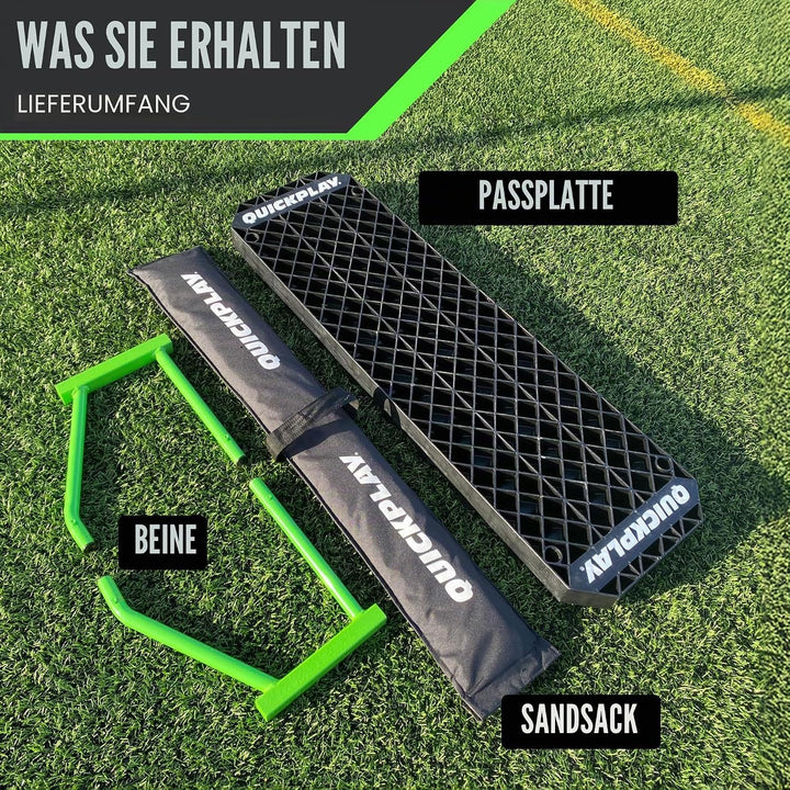 QUICKPLAY Replay Station Fussball-Rückprallbrett – Tragbarer Dual-Oberflächen-Fussball-Rebounder mit
