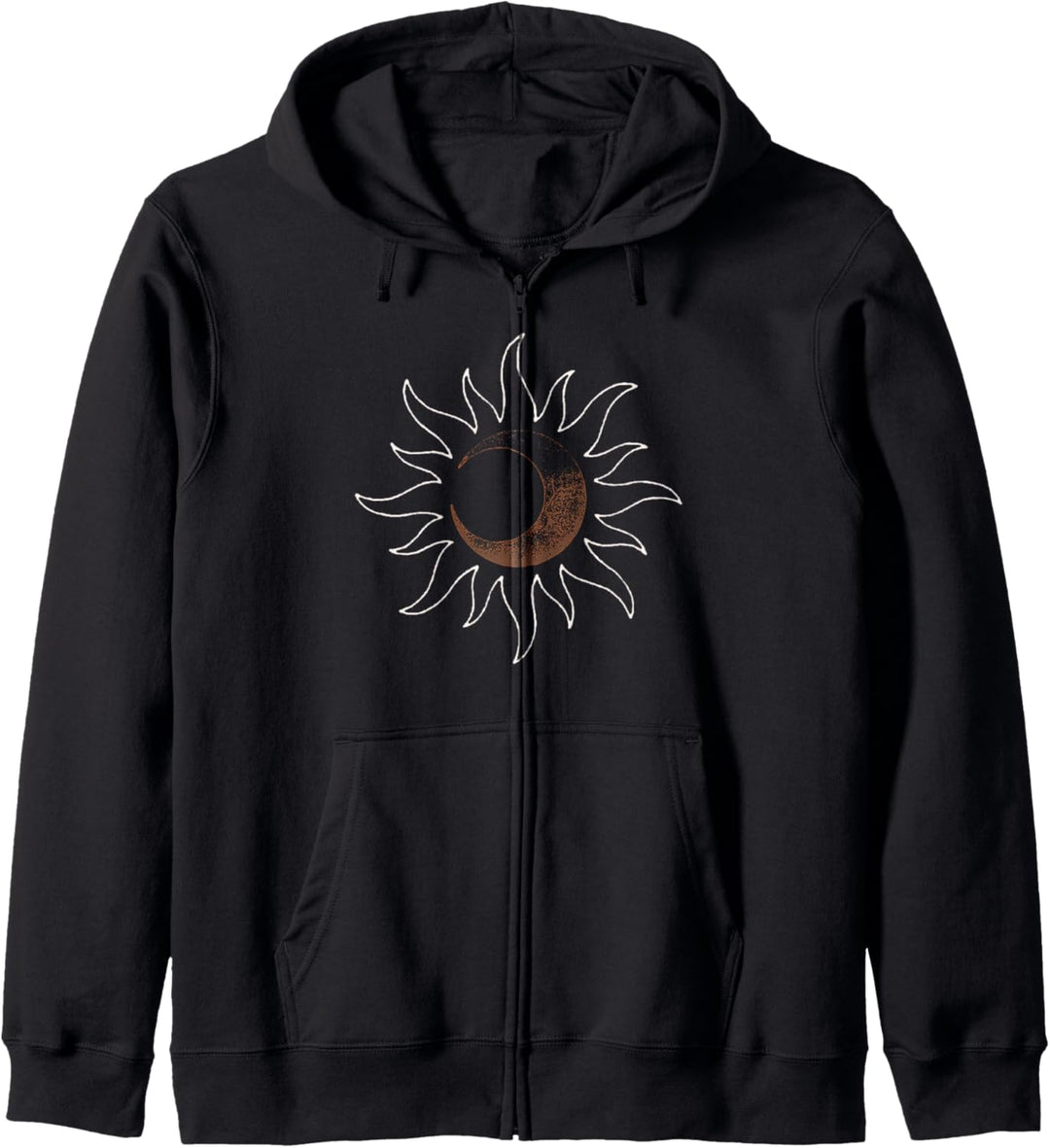 Trendy Sun & Crescent Moon Burst Kapuzenjacke
