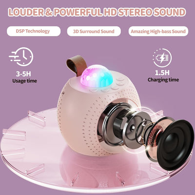 FISHOAKY Karaoke Maschine mit 2 Drahtlosen Mikrofonen, Tragbares Bluetooth Karaoke Maschine für Kind