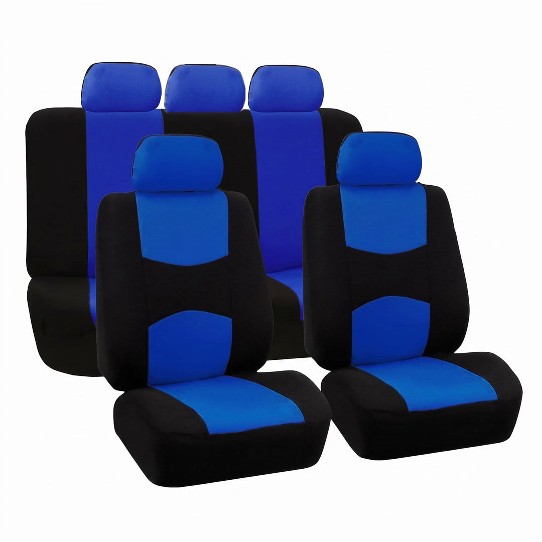 5-Sitze Universal Autositzbezüge, Sitzbezüge Auto,Schonbezüge für Autositze Blau, Blau