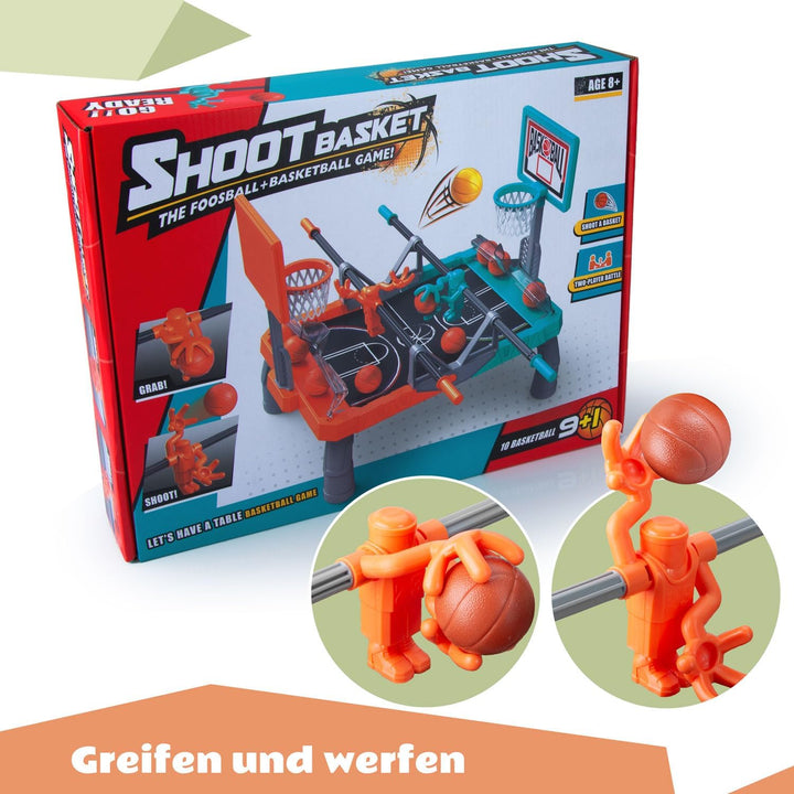 GOODS+GADGETS All Kids United® Shoot Basketball Tischspiel Kicker-Wurfspiel; Greifen & Körbe Werfen