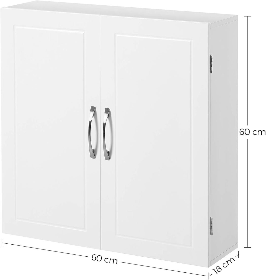 VASAGLE Badezimmerschrank, Badschrank, wandmontiert, 18 x 60 x 60 cm, Wandschrank mit verstellbaren