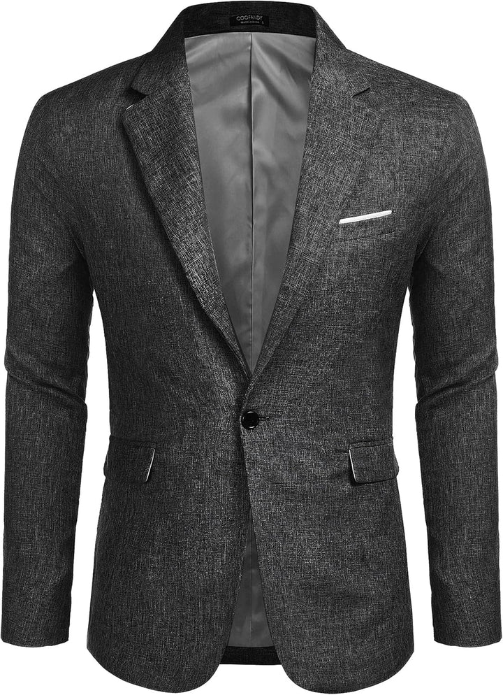COOFANDY Freizeit Sakko Herren Blazer Regular Fit Modern Sportlich Männer Jackett XXL Schwarz, XXL S