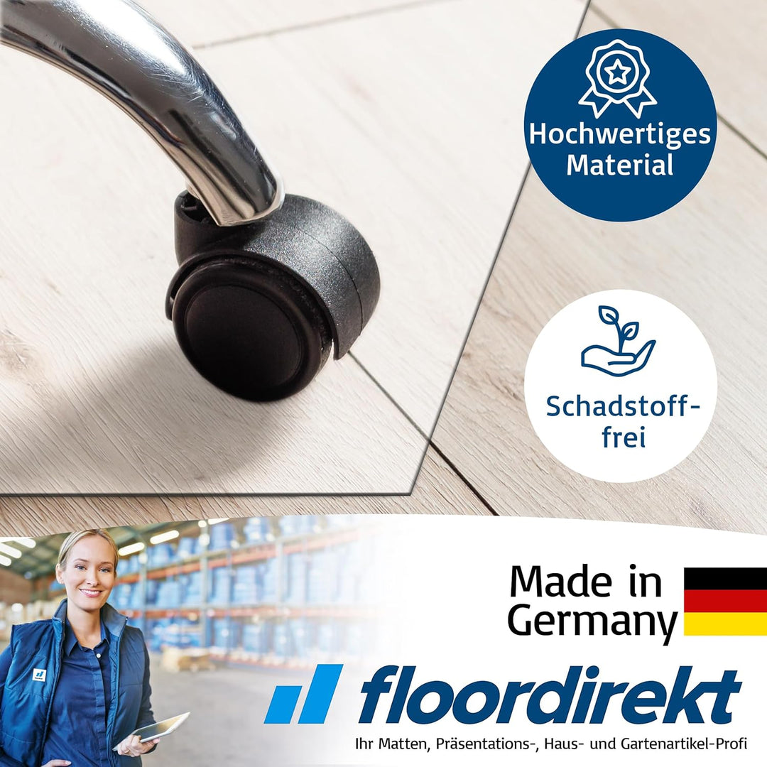Floordirekt Bodenschutzmatte für Hartböden - Neo - halbtransparente Bürostuhlunterlage Bodenmatte St
