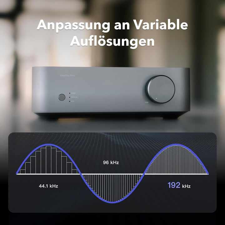 WiiM Vibelink Amp | 100W Leistung Verstärker mit Premium ESS 9039Q2M DAC und TI TPA3255 | Kompatibel