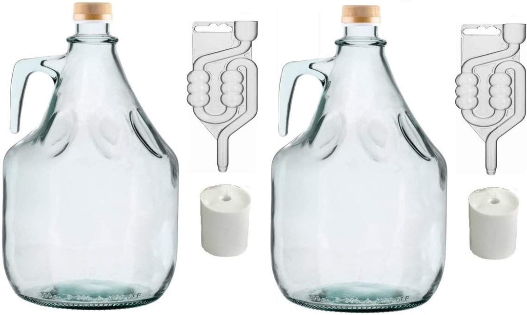 SET 8tlg. FLASCHE GÄRBALLON + STOPFEN + GÄRRÖHRCHEN + SCHRAUBVERSCHLUSS 5L BDG5Z