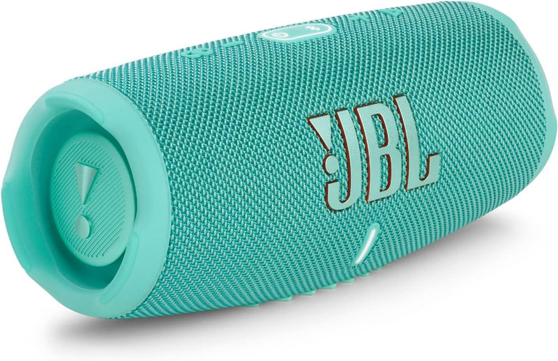 JBL Charge 5 Bluetooth-Lautsprecher in Türkis – Wasserfeste, portable Boombox mit integrierter Power