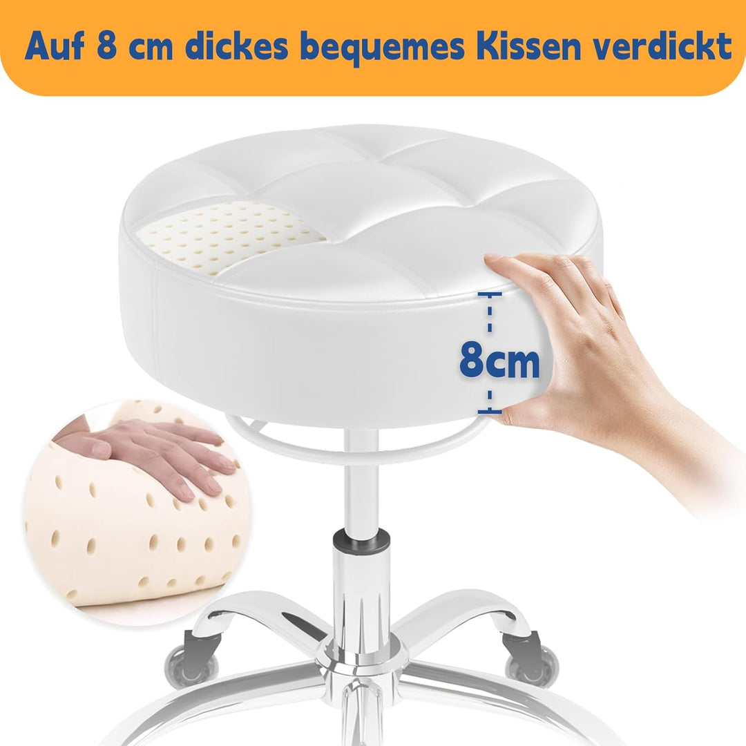 Rollhocker，Hocker höhenverstellbar mit ringheber，Dicker Schaumstoff für weichen Komfort，Stuhl mit Ro