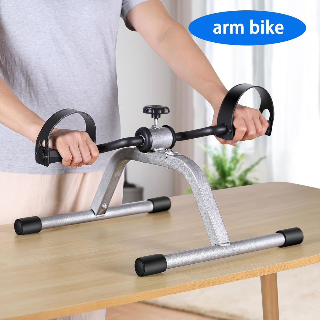 Pedal-Heimtrainer für Bein- und Armerholung, leichtes und tragbares Bodenfahrrad