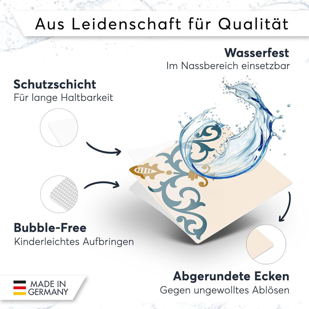 Dekorative Klebefolie für Fliesen I Dekorfliesen-Aufkleber für eine bunte Wandgestaltung - Einfaches