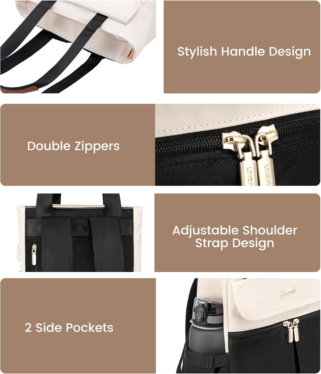 LOVEVOOK Rucksack Damen Gross, Laptop Rucksäcke Schulrucksack Teenager, Schultasche Arbeitstasche Ha