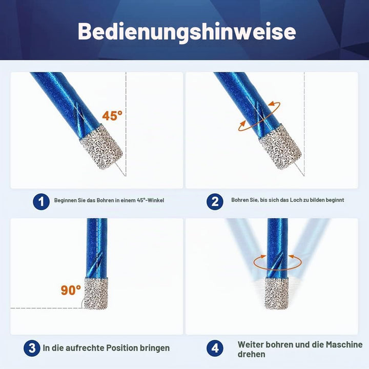 Diamant Trockenbohrer Fliesenbohrer 10mm - BRSCHNITT 5 Stück Diamant Bohrkrone - Lochsäge für Kerami