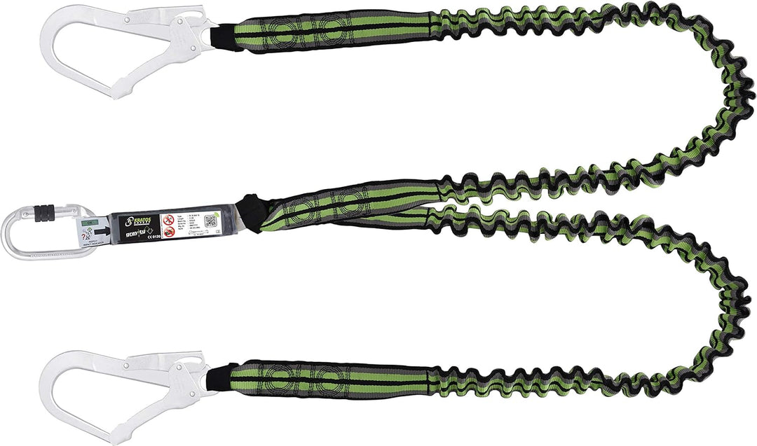 Kratos Safety Gerüstbauer Sicherheitsset, Fallschutz-Set mit Kratos Zweipunktauffanggurt EN361, Y-Ba