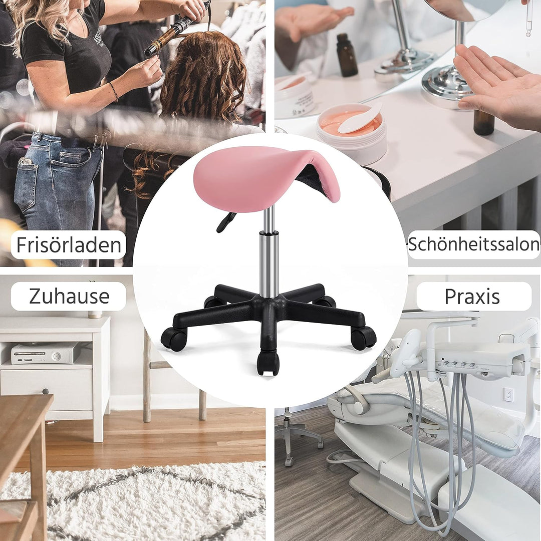 Yaheetech Sattelhocker Rollhocker Drehhocker Praxishocker Arbeitshocker Bürohocker Sitzhocker Hocker