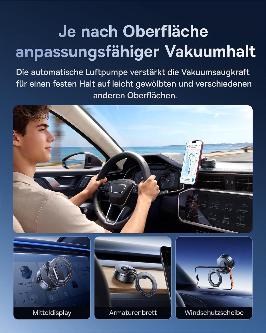 Baseus VC2 Flex Ultra Handyhalterung Auto Magnet, Elektronischem Vakuum