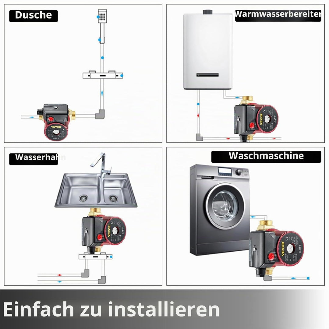 SucceBuy Hochdruck Wasserpumpe 50 L/min, Druckerhöhungspumpe 220 V, Wasserpumpe Hochdruckmembran 6 m