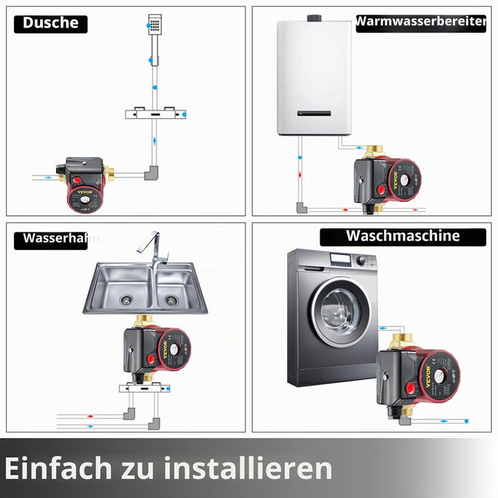 SucceBuy Hochdruck Wasserpumpe 50 L/min, Druckerhöhungspumpe 220 V, Wasserpumpe Hochdruckmembran 6 m