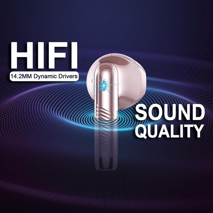 Bluetooth 5.3 Kopfhörer, In Ear Kopfhörer Kabellos mit 4 Mic, 48H Tiefer Bass Spielzeit Wireless Ear