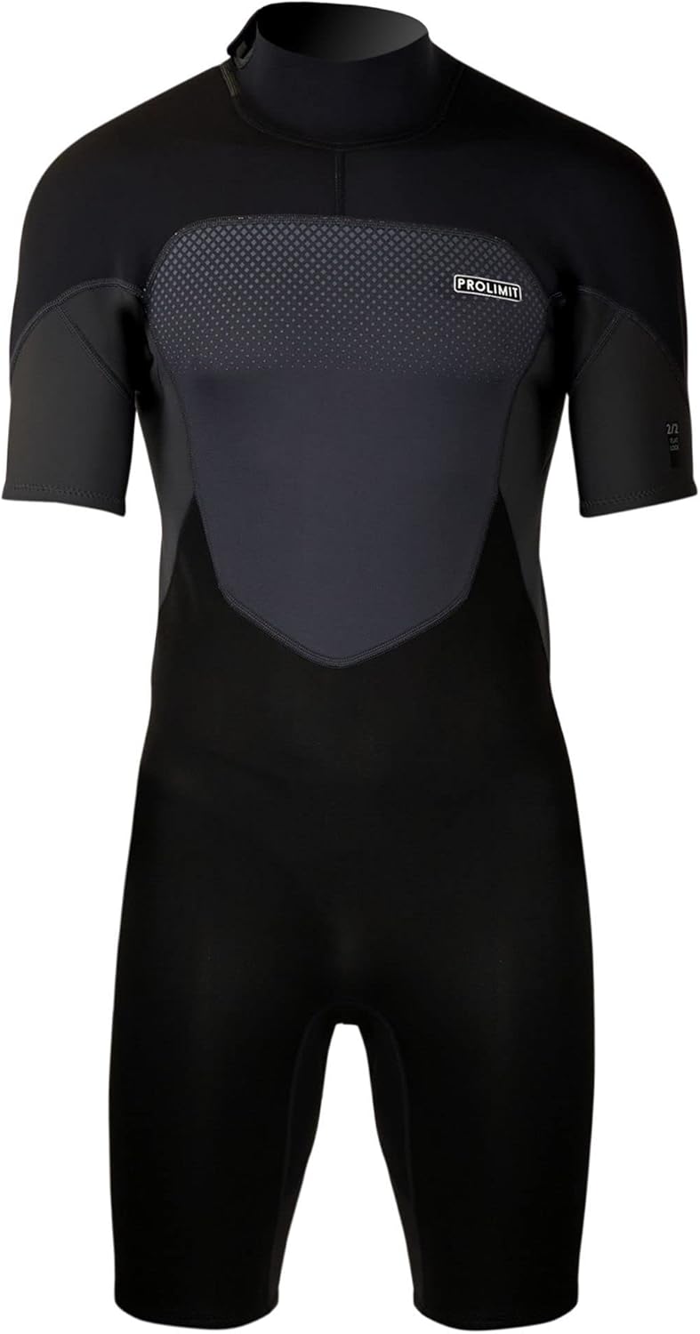Prolimit - Fusion Shorty 2/2mm (DL) Neoprenanzug, Surfen Kiten Surfanzug (Black) Schwarz XS, Schwarz