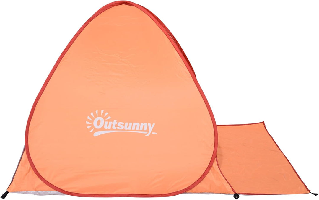 Outsunny Strandmuschel Pop Up Automatisch Strandzelt mit Fenster UV-Schutz tragbares Wurfzelt, Stran