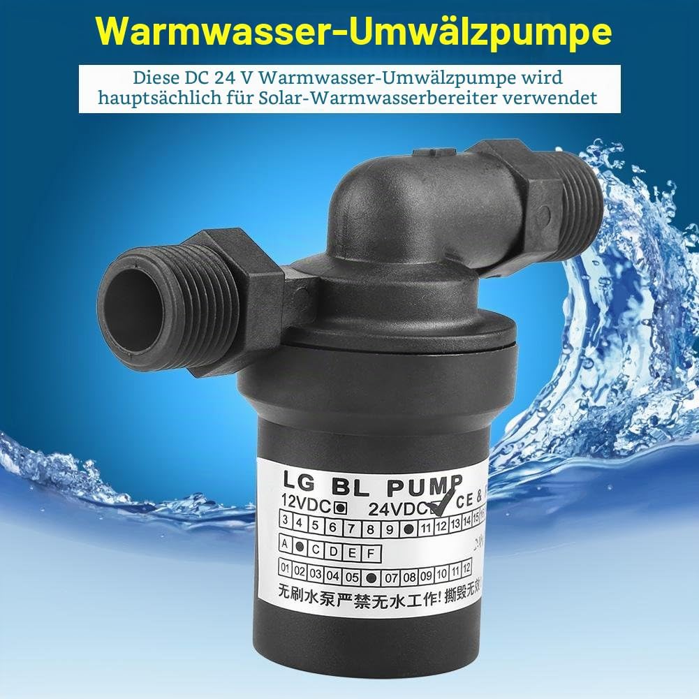 Heisswasserpumpe, bürstenlose DC24V 18W Warmwasserbereiter Heissumwälzpumpe Taucharm Geräuscharm 1/2