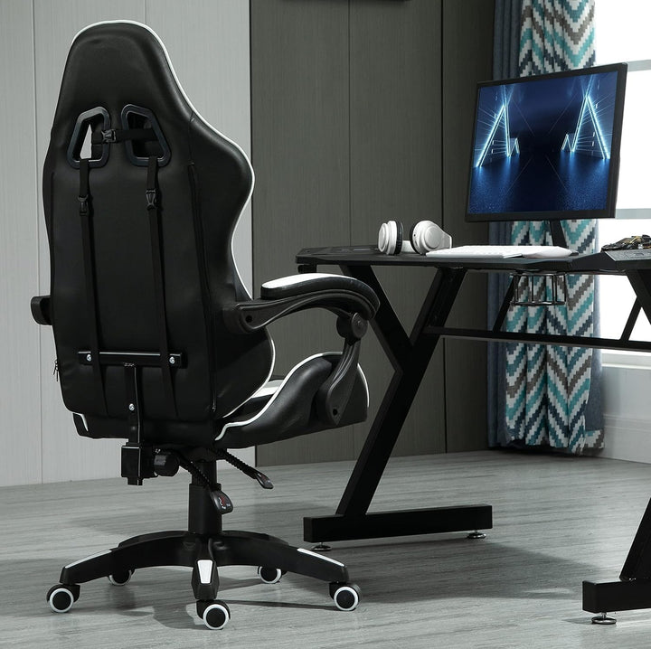 mcc direct Bürostuhl Ergonomisch, Schreibtischstuhl, Drehstuhl, Gaming Sessel, Gamingstuhl (Weiss),