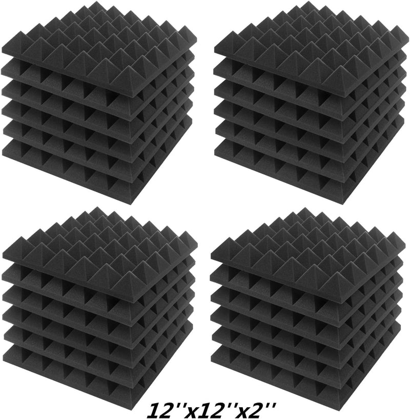 JBER Akustikschaumstoff-Platten, 5,1 x 30,5 x 30,5 cm, Schalldämmung für Studiowände, schalldämmend,