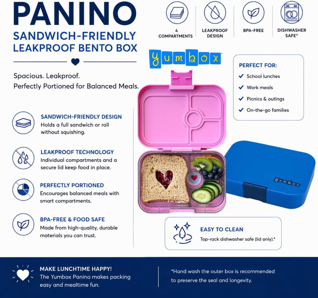 yumbox Panino M Lunchbox - mittelgrosse Brotdose mit 4 Fächern | Kinder Bento Box für Kindergarten,