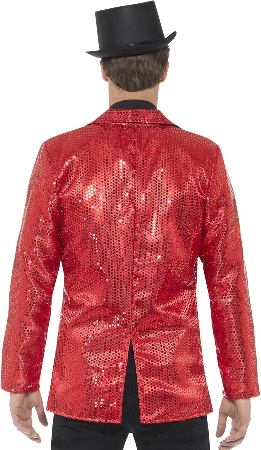 Smiffys, Herren Pailletten Jacke M Rot, M Rot