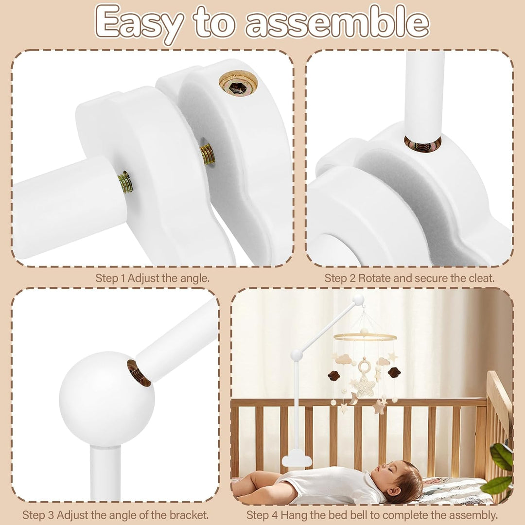 Baby Mobile Halterung für Babybett, Mobile Halterung Holz Wickeltisch, Abnehmbarer Baby-Mobile-Aufhä