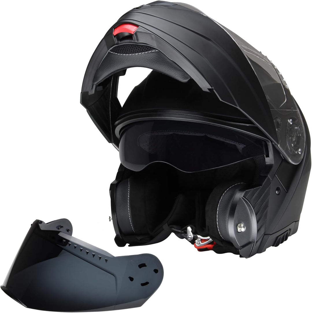 CMX Klapphelm matt schwarz mit getönten Ersatzvisier L