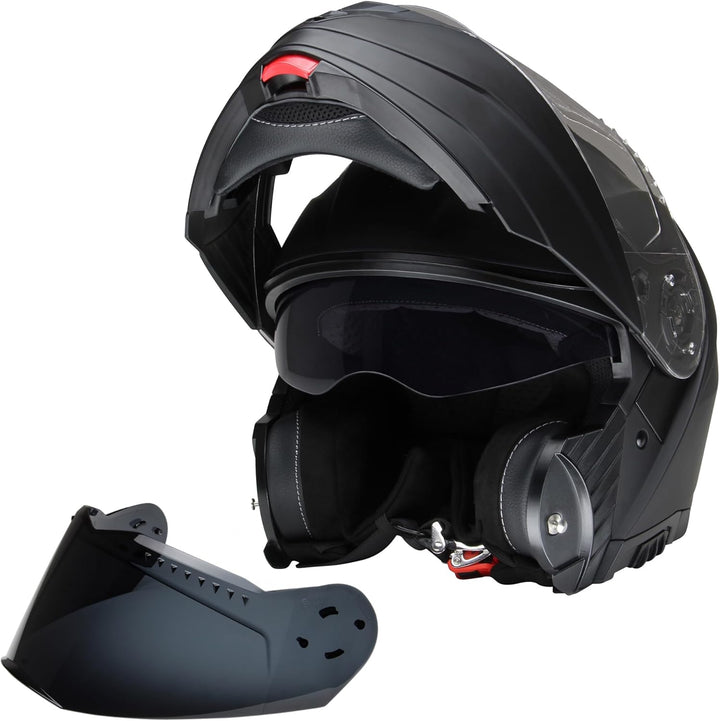 CMX Klapphelm matt schwarz mit getönten Ersatzvisier L