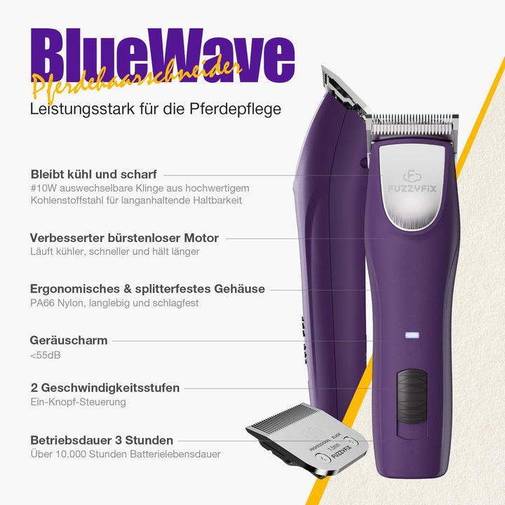 FuzzyFix Kabelloses Schermaschine Pferd,2 Geschwindigkeits Ergonomisches Design Leise Schermaschine