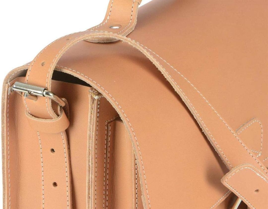Ruitertassen Aktentasche Leder 36cm Damen Herren Business Schule 1 Fach Uni Umhängetasche Natur