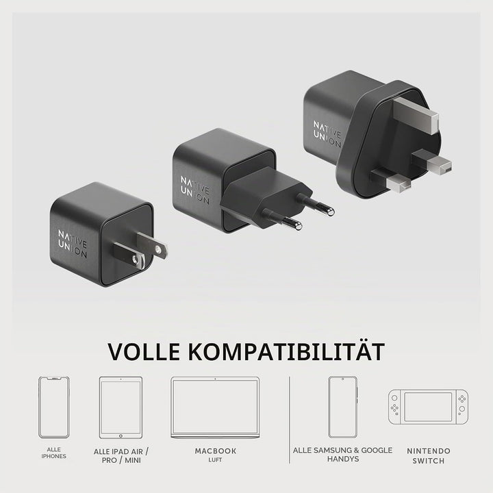Native Union Schnelles GaN-Ladegerät PD 30W – Ultrakompaktes Power Delivery-fähiges USB-C-Ladegerät