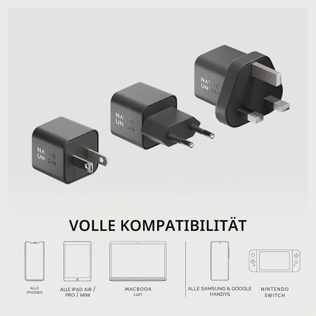 Native Union Schnelles GaN-Ladegerät PD 30W – Ultrakompaktes Power Delivery-fähiges USB-C-Ladegerät