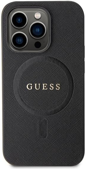 GUESS GUHMP15LPSAHMCK Hülle für iPhone 15 Pro 6.1" Schwarz hardcase Saffiano
